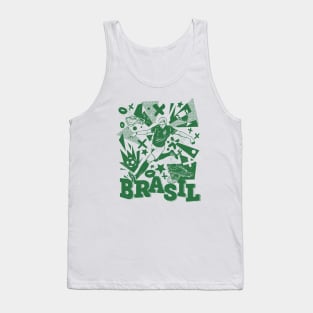 Vintage Brazil Football // Retro Grunge Brasil Soccer Tank Top